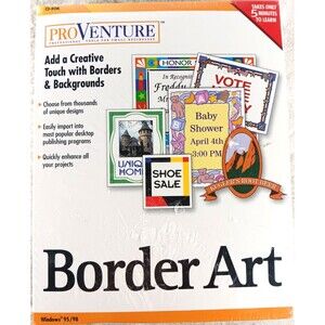 Border Art Windows PC Software NEW Vintage Computer Software for Windows 95 & 98